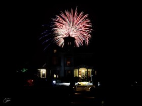 Fireworks behind the hotel on July 4